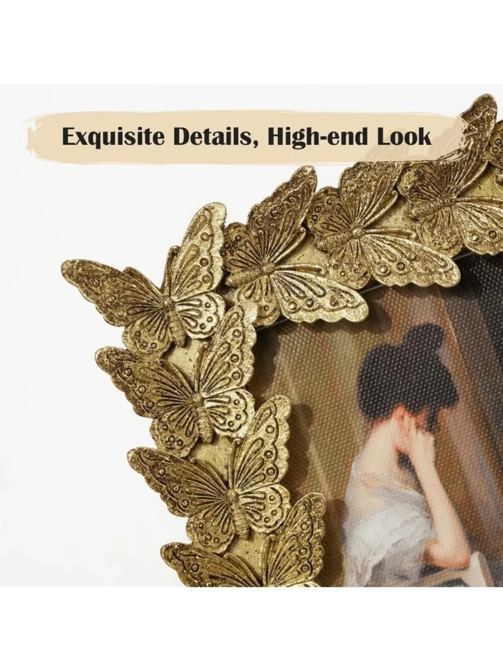 Vintage Gold 4x6 Photo Frame | Retro Butterfly Design for Home Decor & Gifts